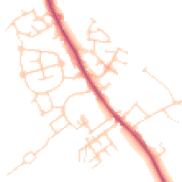 Daytime road noise heatmap for WF9 5NP