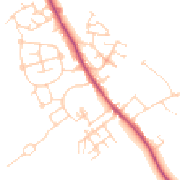 Daytime road noise heatmap for WF9 5NR