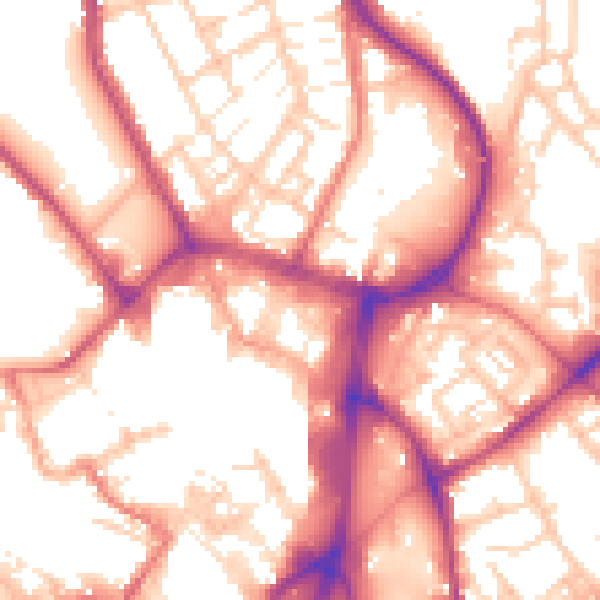 Daytime road noise heatmap for WN1 1AF