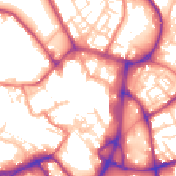 Daytime road noise heatmap for WN1 1AT