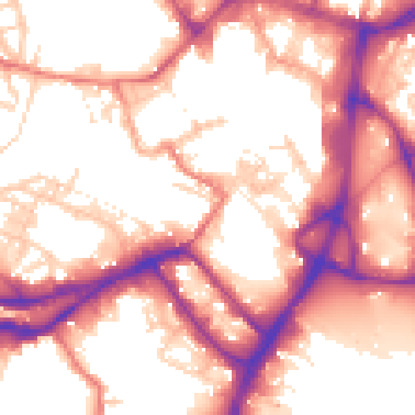 Daytime road noise heatmap for WN1 1BA