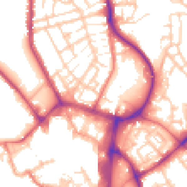 Daytime road noise heatmap for WN1 1BP