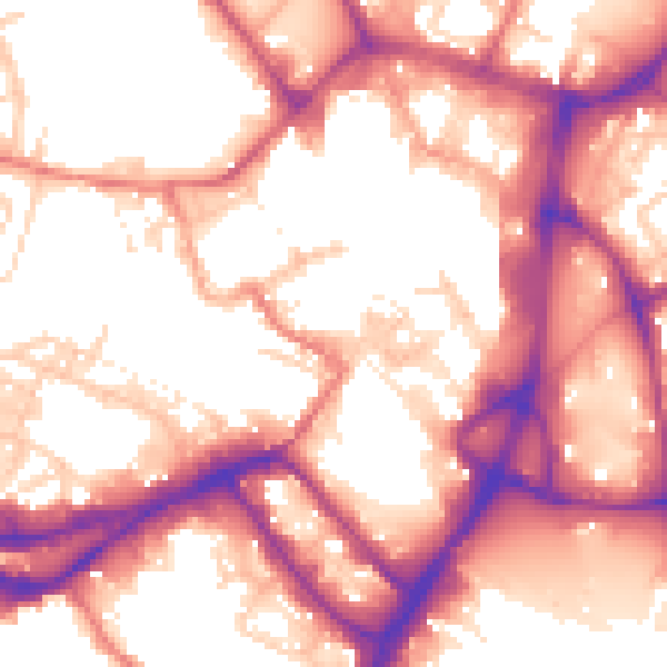 Daytime road noise heatmap for WN1 1BZ