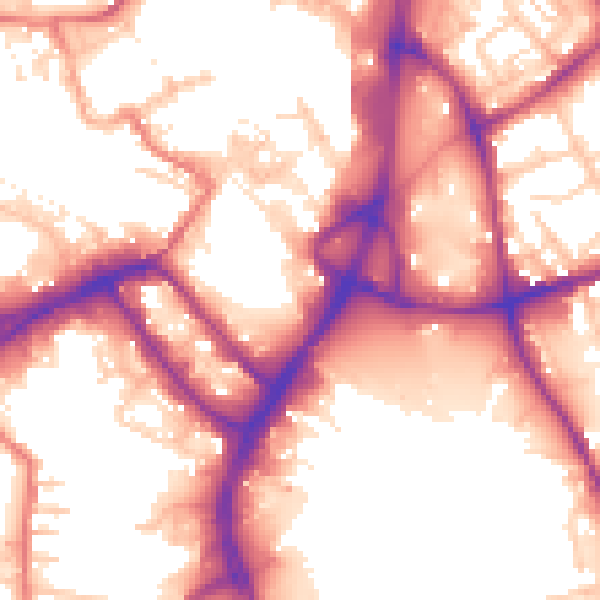 Daytime road noise heatmap for WN1 1DU