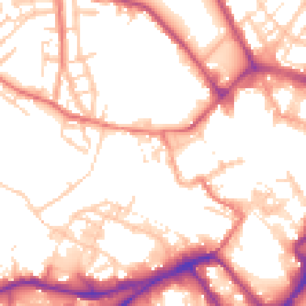 Daytime road noise heatmap for WN1 1HA