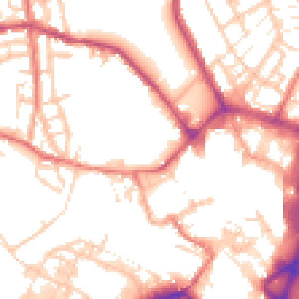 Daytime road noise heatmap for WN1 1HH
