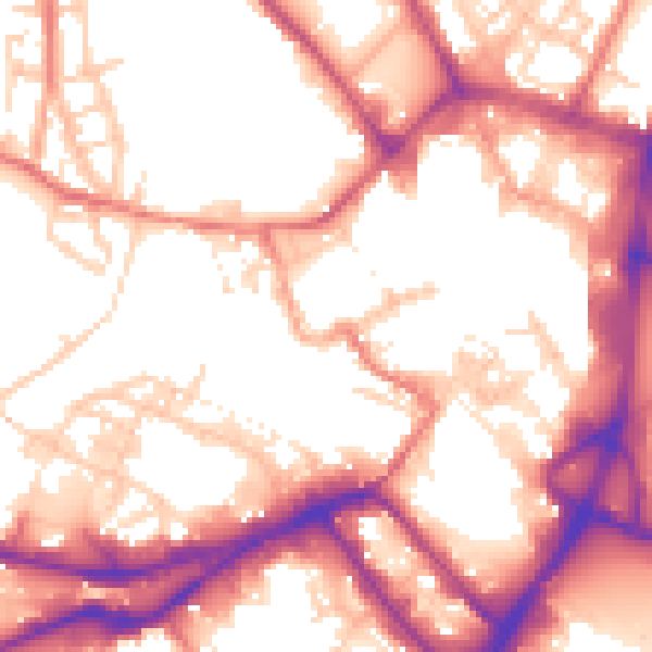 Daytime road noise heatmap for WN1 1HN
