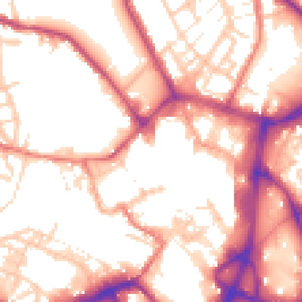 Daytime road noise heatmap for WN1 1HX