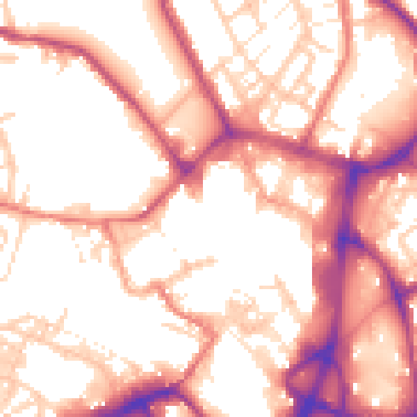 Daytime road noise heatmap for WN1 1JL