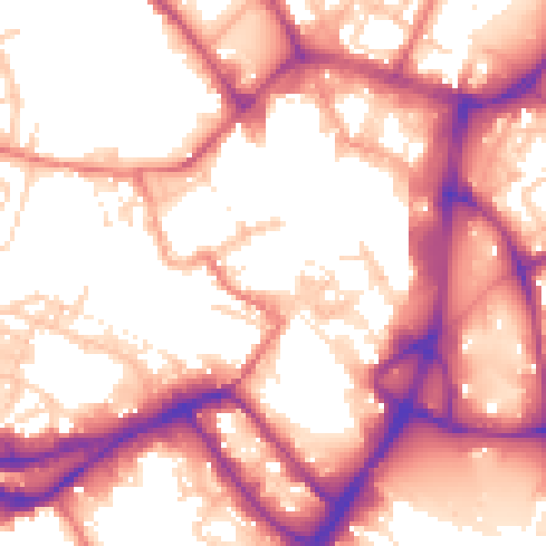 Daytime road noise heatmap for WN1 1JQ