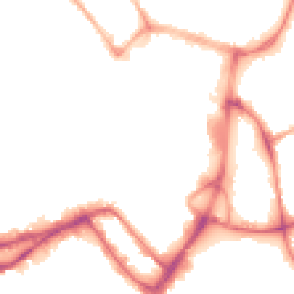 Night-time road noise heatmap for WN1 1JU