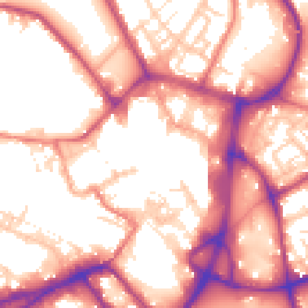 Daytime road noise heatmap for WN1 1PL