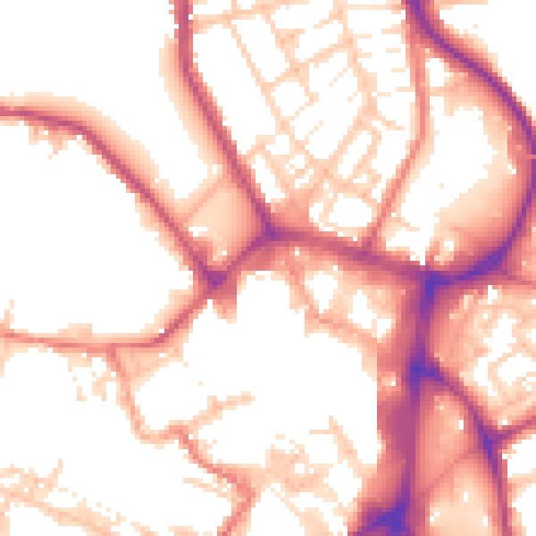 Daytime road noise heatmap for WN1 1PW
