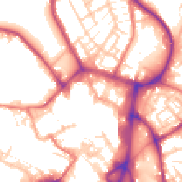Daytime road noise heatmap for WN1 1QP