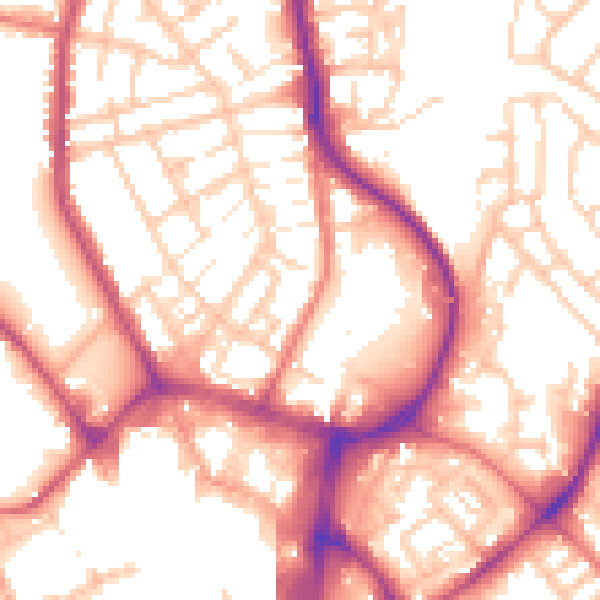 Daytime road noise heatmap for WN1 1XF