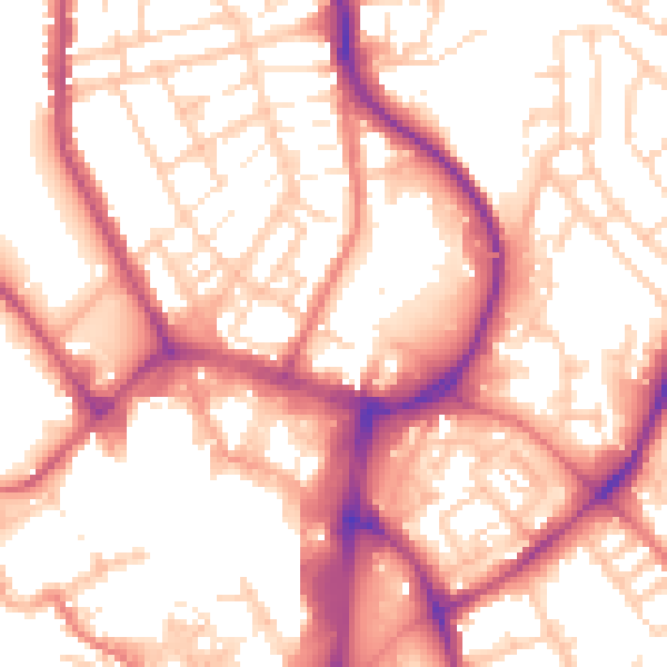 Daytime road noise heatmap for WN1 1XW