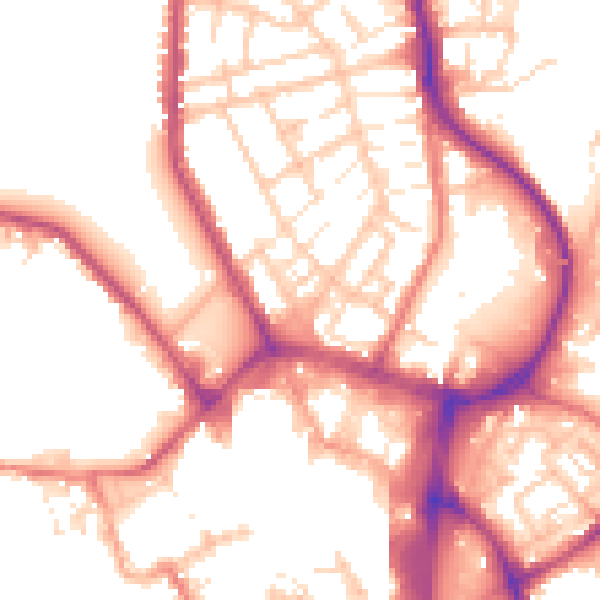 Daytime road noise heatmap for WN1 2AX