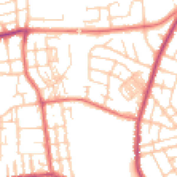 Daytime road noise heatmap for WN1 2JD