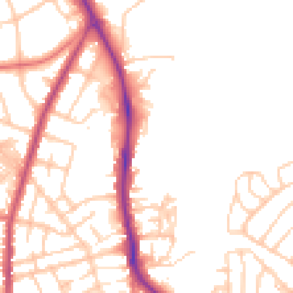 Daytime road noise heatmap for WN1 2NJ