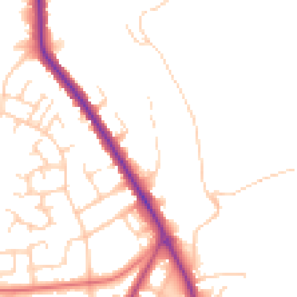 Daytime road noise heatmap for WN1 2NZ