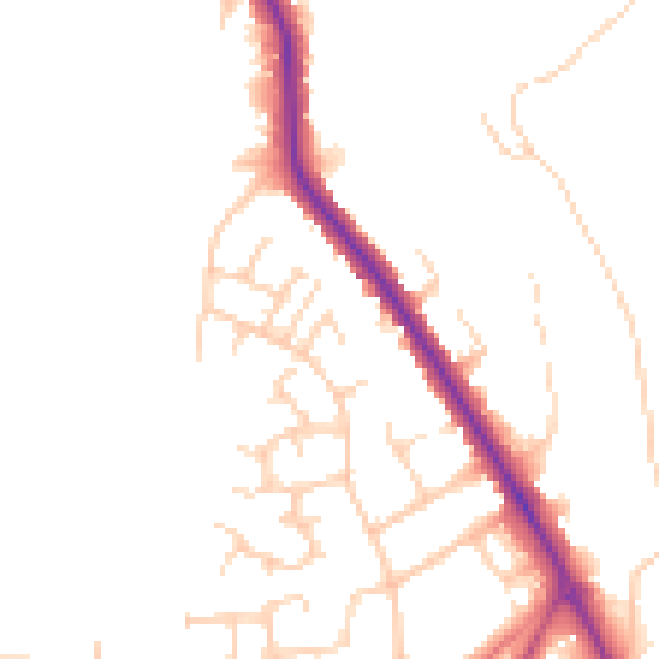 Daytime road noise heatmap for WN1 2PT