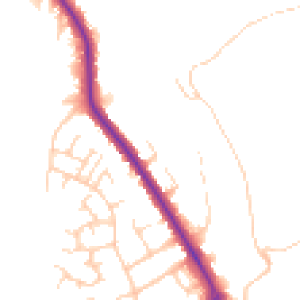 Daytime road noise heatmap for WN1 2RA