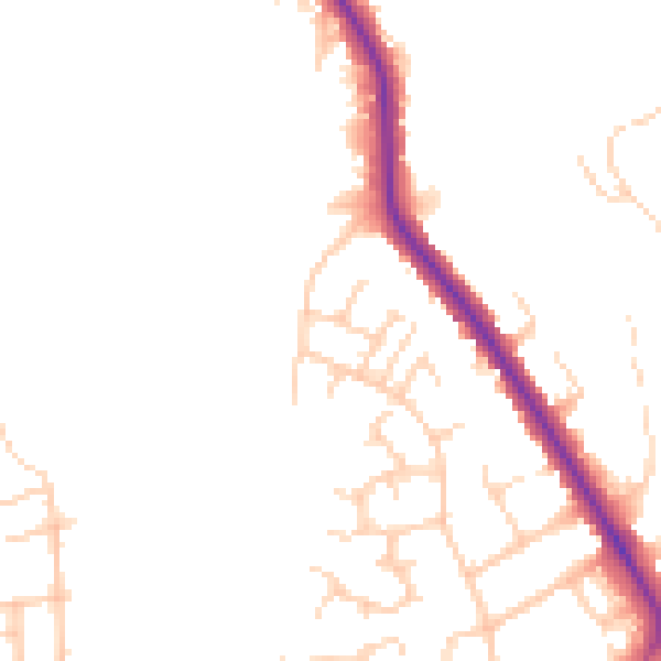 Daytime road noise heatmap for WN1 2RL