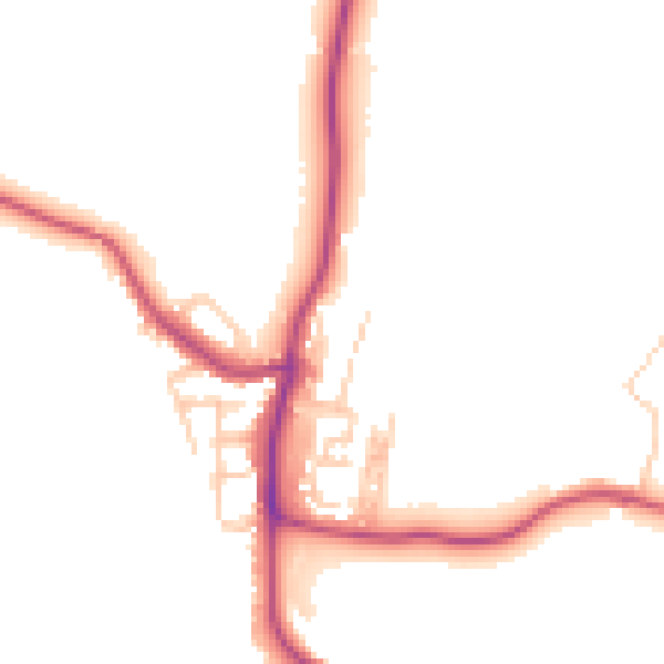 Daytime road noise heatmap for WN1 2TS