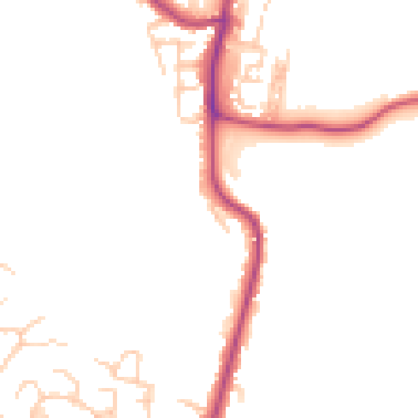 Daytime road noise heatmap for WN1 2TU