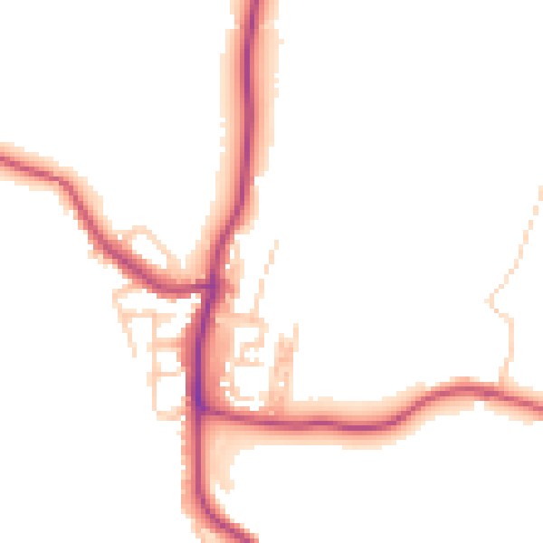 Daytime road noise heatmap for WN1 2UN
