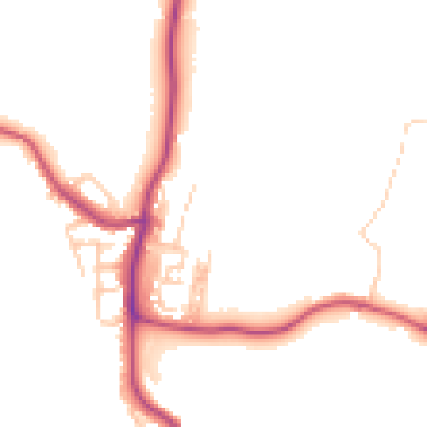 Daytime road noise heatmap for WN1 2UU
