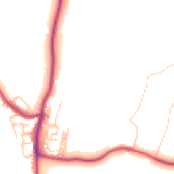 Daytime road noise heatmap for WN1 2XP