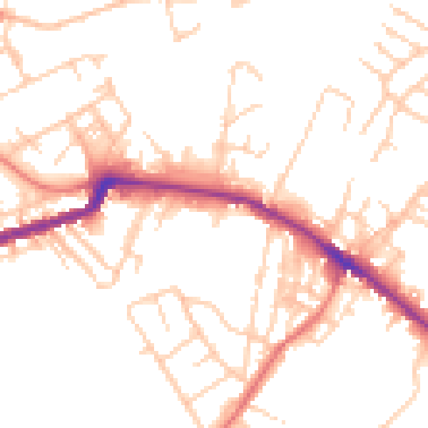 Daytime road noise heatmap for WN1 3DJ