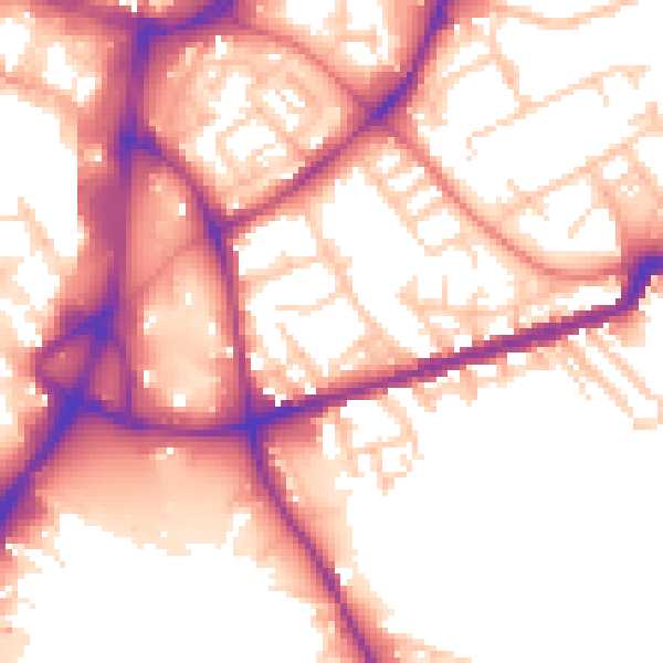 Daytime road noise heatmap for WN1 3EN