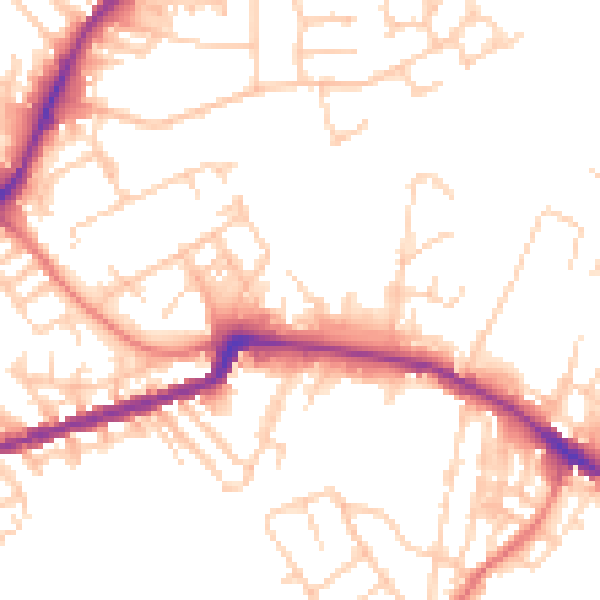 Daytime road noise heatmap for WN1 3HE