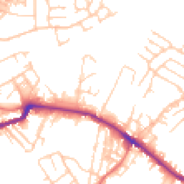 Daytime road noise heatmap for WN1 3HL