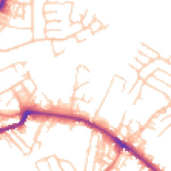 Daytime road noise heatmap for WN1 3HQ