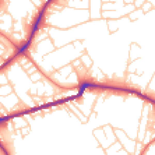 Daytime road noise heatmap for WN1 3JD