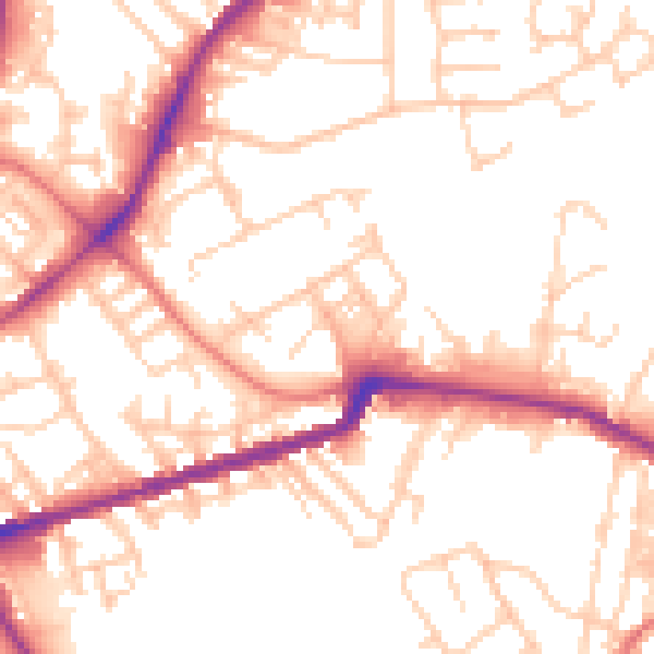 Daytime road noise heatmap for WN1 3JH