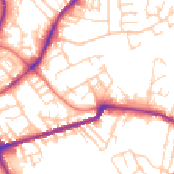 Daytime road noise heatmap for WN1 3JL