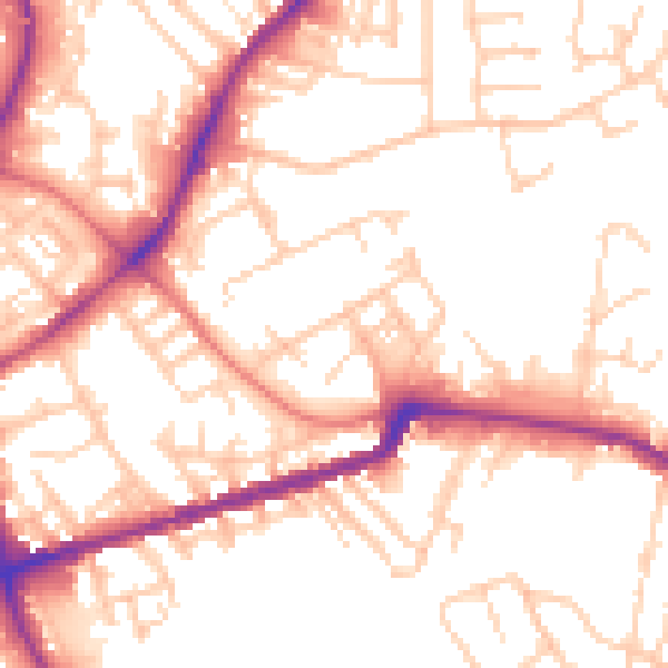 Daytime road noise heatmap for WN1 3JN