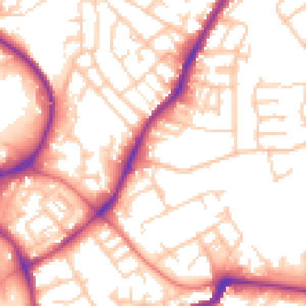 Daytime road noise heatmap for WN1 3LH