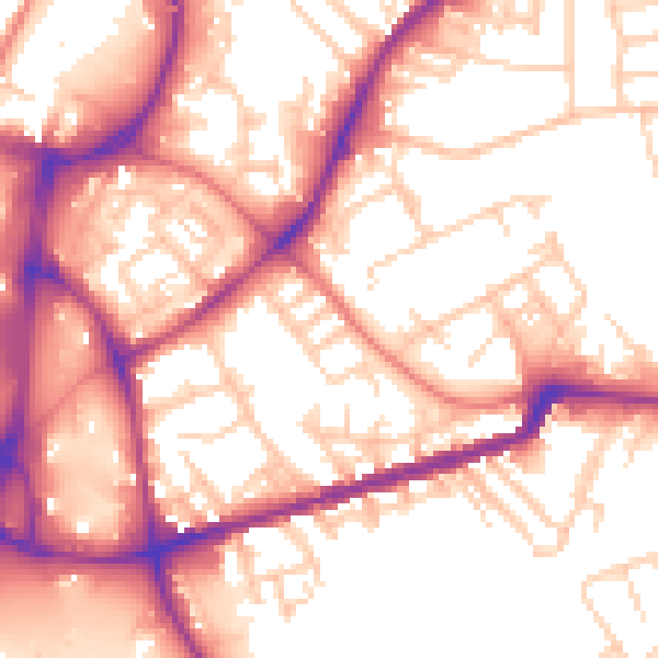 Daytime road noise heatmap for WN1 3LT
