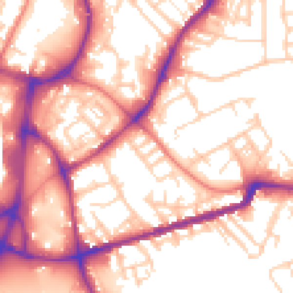 Daytime road noise heatmap for WN1 3LY