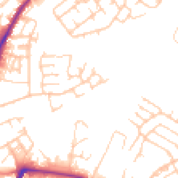 Daytime road noise heatmap for WN1 3NP