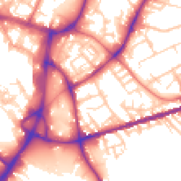 Daytime road noise heatmap for WN1 3SB