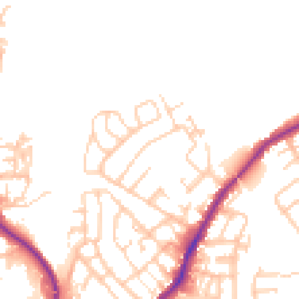 Daytime road noise heatmap for WN1 3UX