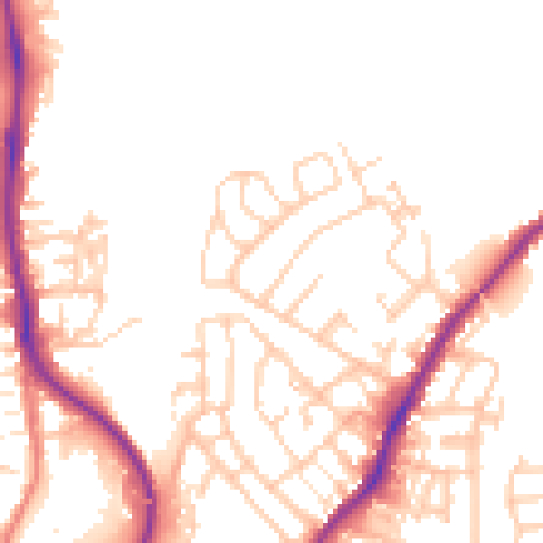 Daytime road noise heatmap for WN1 3UY