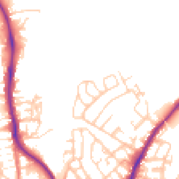 Daytime road noise heatmap for WN1 3XQ