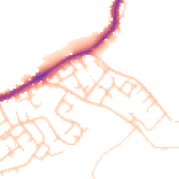 Daytime road noise heatmap for WN2 1BT
